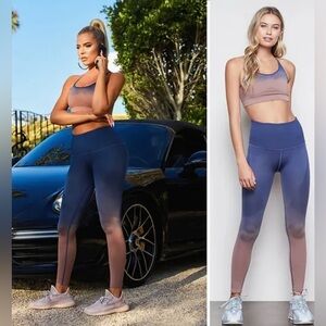 Good American seamless dip dye casual athletic yoga stretch leggings tight 0